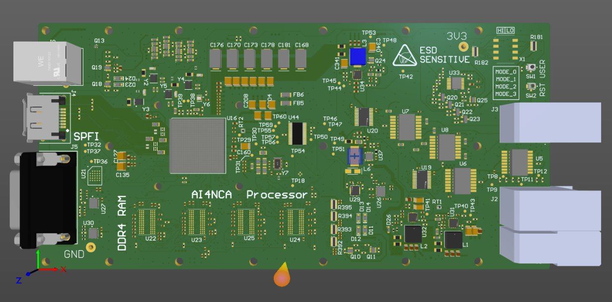 Render CAD da disposição da placa de processamento